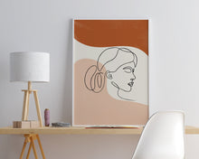 Load image into Gallery viewer, Boho Line Art Face Print
