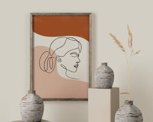 Load image into Gallery viewer, Boho Line Art Face Print
