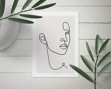 Load image into Gallery viewer, line art face poster print
