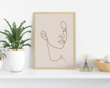Load image into Gallery viewer, line art print featuring a woman&#39;s face
