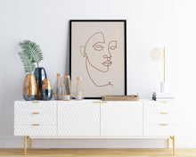 Load image into Gallery viewer, Abstract Single Line Face Print
