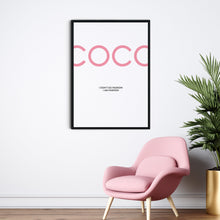 Load image into Gallery viewer, Pink Coco Chanel Quote Print
