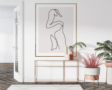 Load image into Gallery viewer, Minimalist line art print featuring nude woman
