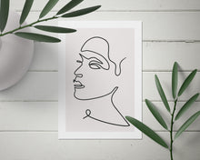 Load image into Gallery viewer, Abstract Line Art Face Print
