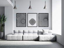 Load image into Gallery viewer, Black and White Geometric Print
