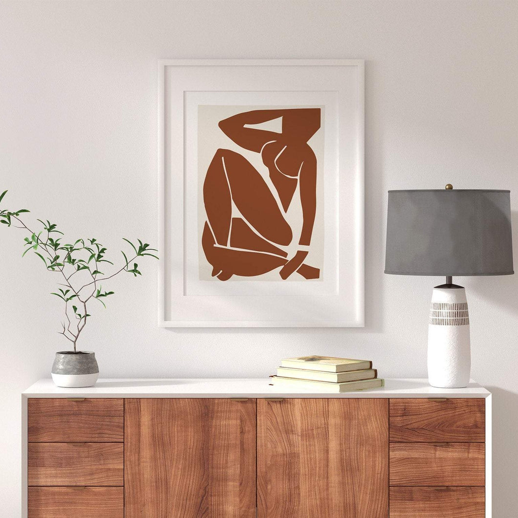 Henri Matisse nude woman print in brown
