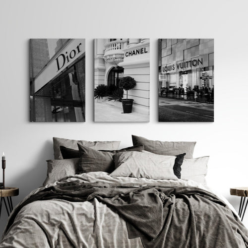 Bedroom decor with 3 designer canvas prints