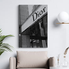Load image into Gallery viewer, Designer wall art featuring a photo of a Dior store printed on canvas
