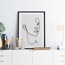 Load image into Gallery viewer, line art face print
