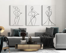 Load image into Gallery viewer, Set of 3 Line Art Canvas Prints
