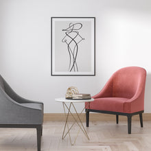 Load image into Gallery viewer, Line art poster featuring elegant woman

