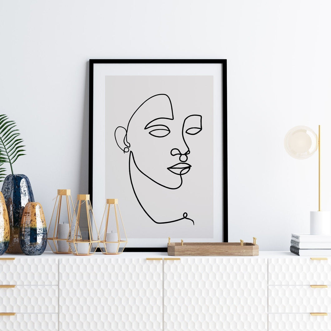 Abstract Nose Ring Line Art Print
