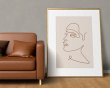 Load image into Gallery viewer, Abstract line art print in warm earth tones
