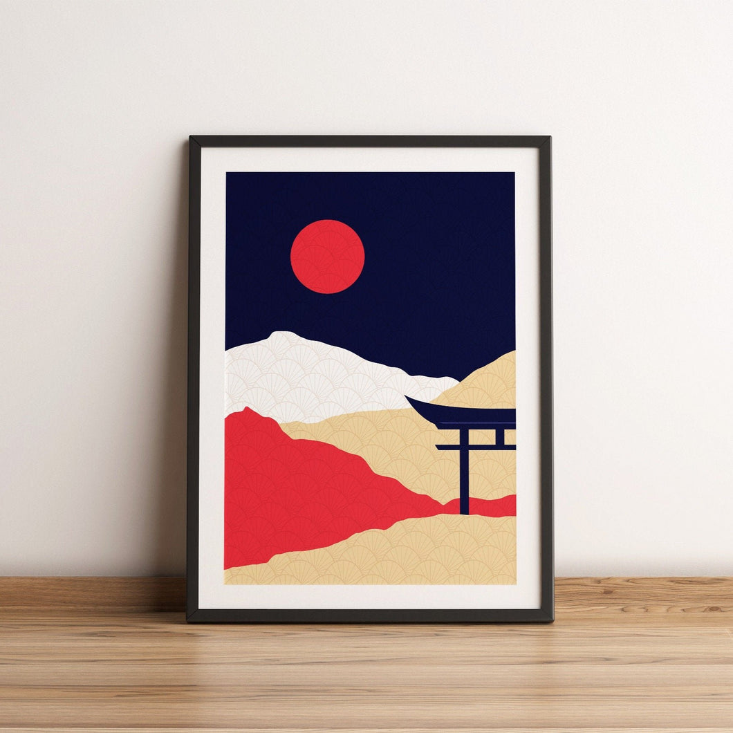 Japan rising sun art print