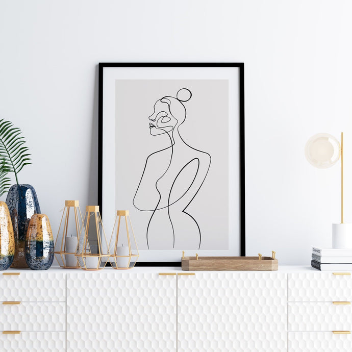 nude woman line art print