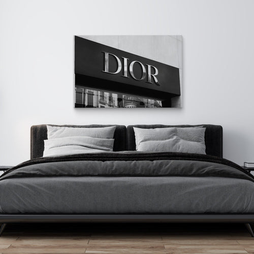 Bedroom decor with a Dior canvas print