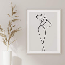 Load image into Gallery viewer, Minimalist line art poster with fashionable woman
