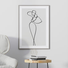 Load image into Gallery viewer, Minimalist art print featuring line art female silhouette
